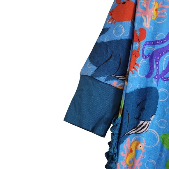 Snuggle Bums Bamboo 9-12 M Baby Girl Under The Sea Zippy Ruffled Sleepwear Ocean - Picture 6 of 16